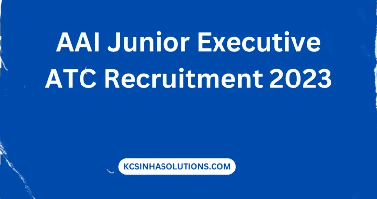 AAI Junior Executive ATC Recruitment 2023